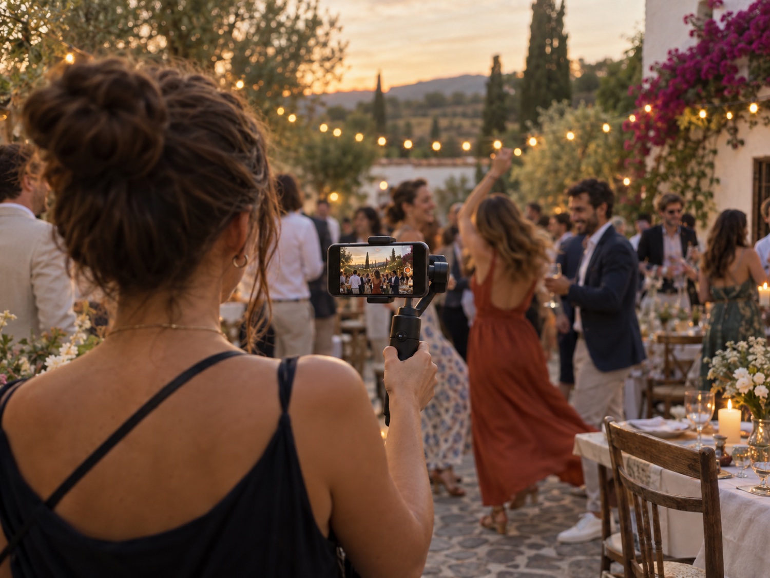Creación de contenido en una celebración al aire libre